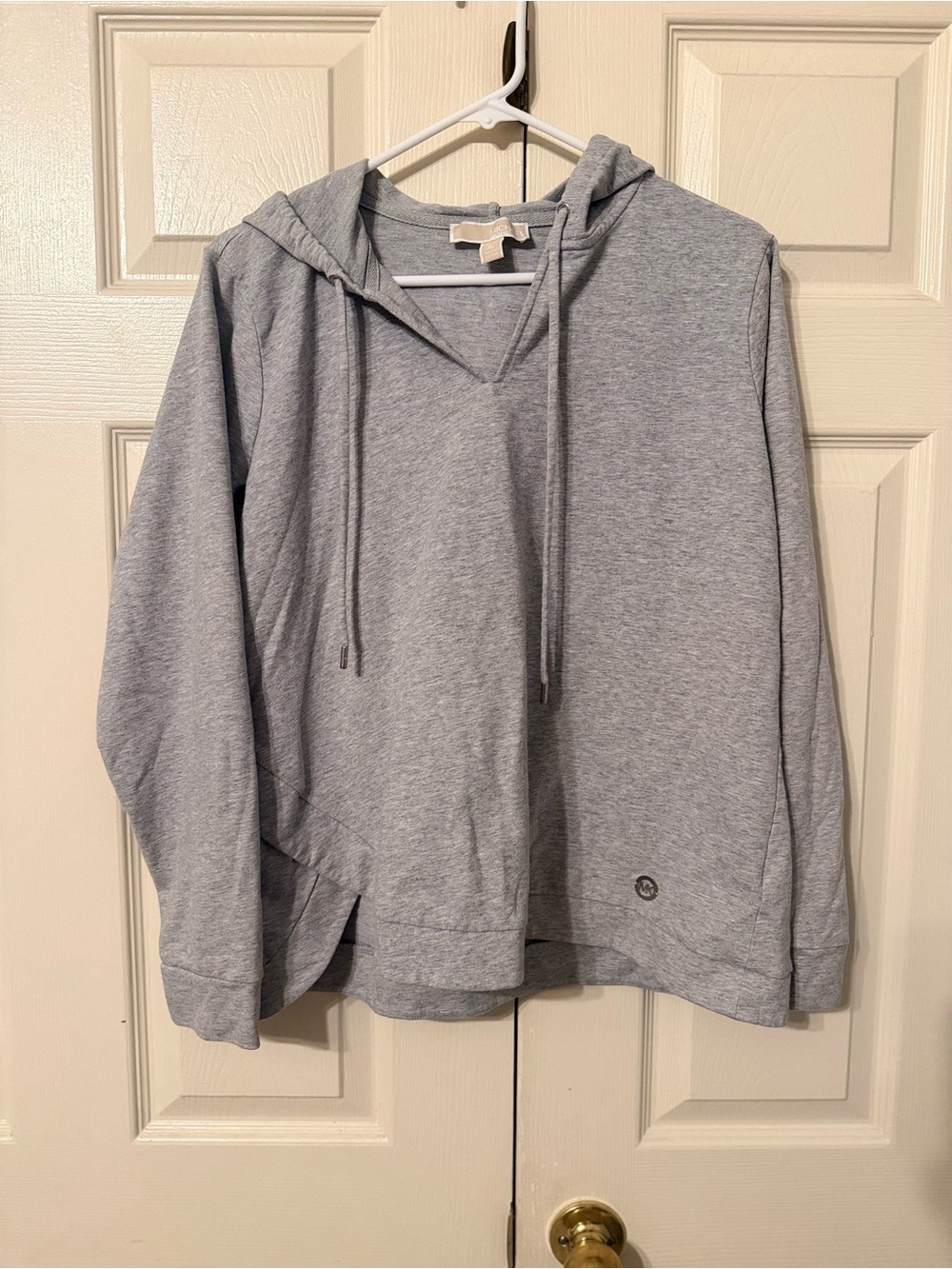 Michael Kors Gray V-Neck Hooded Men’s Sweater